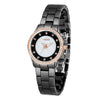 TIME100 W50375L Women's Black Ceramic Watch with Iridescent Natural Shell Dial Black - Time100