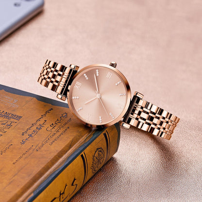 TIME100 Women's Analog Japanese Quartz Watch with Stainless Steel Mesh Leather Strap Ladies Watch Wrist and Elegant Waterproof - Time100