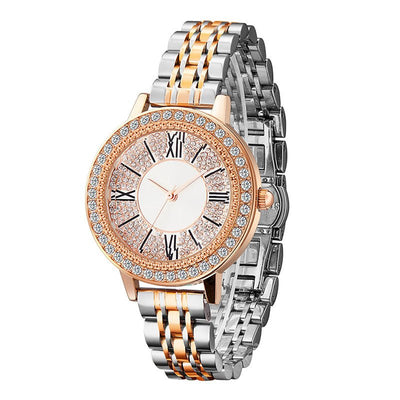 TIME100 Women's Analog Japanese Quartz Watch with Stainless Steel Mesh Leather Strap Ladies Watch Wrist and Elegant Waterproof - Time100