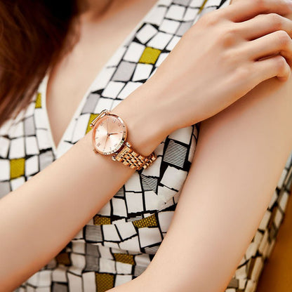 TIME100 Women's Analog Japanese Quartz Watch with Stainless Steel Mesh Leather Strap Ladies Watch Wrist and Elegant Waterproof - Time100