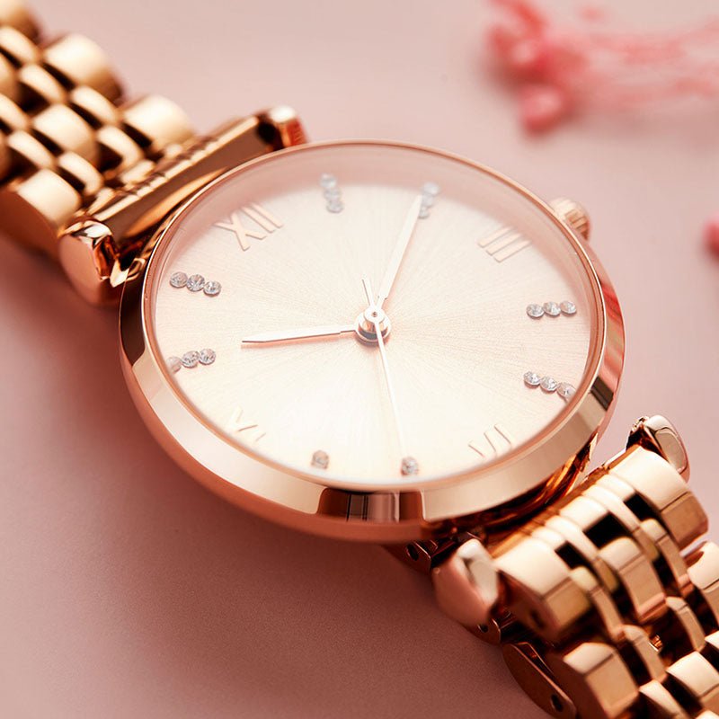 TIME100 Women's Analog Japanese Quartz Watch with Stainless Steel Mesh Leather Strap Ladies Watch Wrist and Elegant Waterproof - Time100