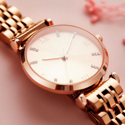 TIME100 Women's Analog Japanese Quartz Watch with Stainless Steel Mesh Leather Strap Ladies Watch Wrist and Elegant Waterproof - Time100