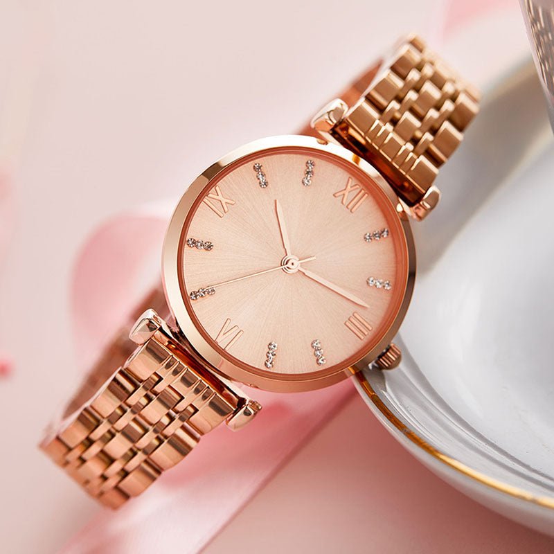 TIME100 Women's Analog Japanese Quartz Watch with Stainless Steel Mesh Leather Strap Ladies Watch Wrist and Elegant Waterproof - Time100