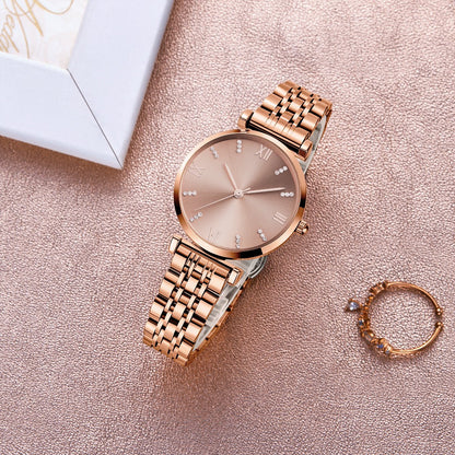 TIME100 Women's Analog Japanese Quartz Watch with Stainless Steel Mesh Leather Strap Ladies Watch Wrist and Elegant Waterproof - Time100