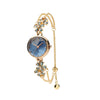 TIME100 Stella FLORISMA 20mm W80322L Women's Jewelry Watch with Periwinkle Flower Dial and Rose Gold Bracelet Blue2 - Time100