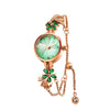 TIME100 Stella FLORISMA 20mm W80322L Women's Jewelry Watch with Periwinkle Flower Dial and Rose Gold Bracelet Green - Time100