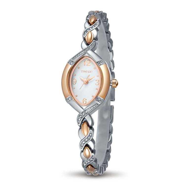 TIME100 Soho Oval Watch Set featuring a rose gold-tone timepiece and two matching bracelets Silver - Time100
