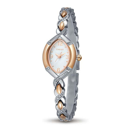 TIME100 Soho Oval Watch Set featuring a rose gold-tone timepiece and two matching bracelets Silver - Time100
