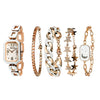 TTIME100 W50891 5-Piece Women's Watch and Bracelet Set in Luxurious Rose Gold White - Time100