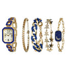TTIME100 W50891 5-Piece Women's Watch and Bracelet Set in Luxurious Rose Gold Blue - Time100