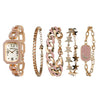 TTIME100 W50891 5-Piece Women's Watch and Bracelet Set in Luxurious Rose Gold Pink - Time100