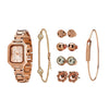TIME100 W50893L comprehensive 7-piece women's silver jewelry and watch gift set Rose Gold - Time100