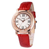 TIME100 W50277L Women's Classic Fashion Watch with Vibrant Purple Dial and Black Leather Strap Red - Time100