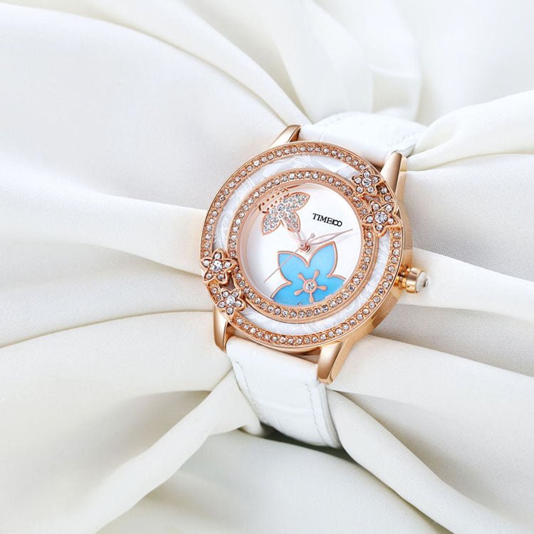 Elegant evening style featuring the TIME100 W80105L women's quartz watch catching the light White - Time100