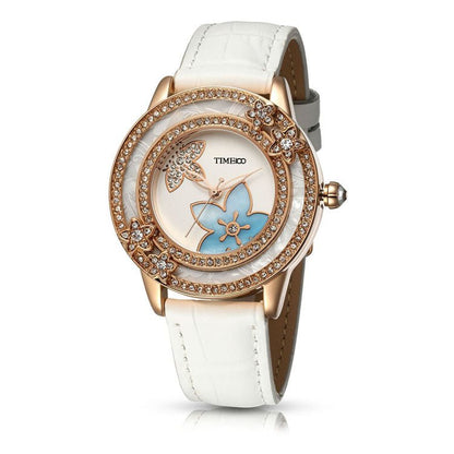 TIME100 W80105L Women's Modern Fashion Quartz Watch with Shimmering Crystal Accents White - Time100
