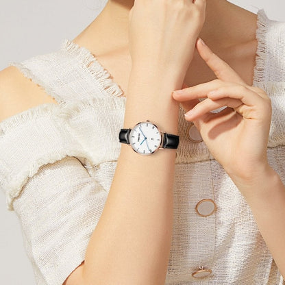 Side profile highlighting the slim, low-profile case and lightweight design for all-day comfort Brown - Time100