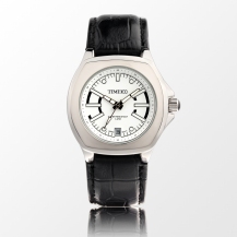 Time100 Ladies' White Genuine Leather Strap Classic Business Watch Quartz Analog Watch W50038L