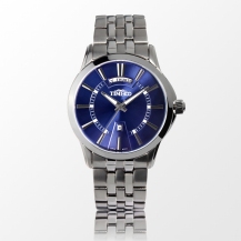 Time100 Men's Blue Dial Classic Business Watch Quartz Watch Calender Day&Date W80001G