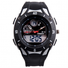 Time100 Dual-time Display Multifunction Silver Bezel Outdoor Sport Watch W40073M