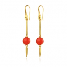 Barbie Party Series Cherry Red Glass Gold Women Drop Earrings BSEH060