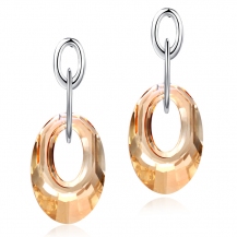Barbie S925 Silver Gold Crystal Drop Earring BSEH081