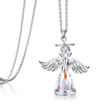 Barbie Swarovski® Elemental Series Angel Wings Swarovski Crystal Pendant Chain Necklace BSXL125