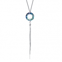 Barbie Swarovski® Elemental Series Blue Swarovski Crystal Tassel S925 Silver Necklace BSXL123