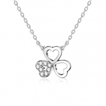 Barbie Heart-shaped Clover Swarovski Rhinestone Chain Necklace BSXL121
