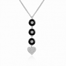Barbie Elegance Series Shining Zircon Heart Pendant Chain Ceramic Necklace BSXL087