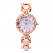 Barbie Womens Fashion Alloy Plating Case and Band Jewellery-Clasp Watch Citizen Movement Watch W50559L