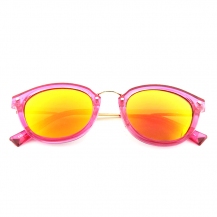 Vintage Thick Frame Oval Lens Reflective Women Sunglasses TSGL017