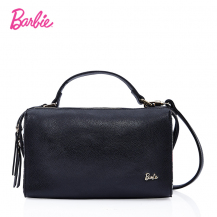 Barbie Casual Fashion Black Fringed Pendant Adjustable Strap Rectangular PU Zip Dual Use Handbag/Crossbody Bag BBFB385