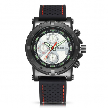 Time100 Men's Sport Casual Multifunctional Three-Subdial Silicone Strap Quartz Wrist Watches W50310G